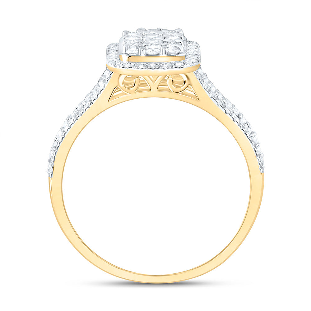 5/8CTW-NAT DIA NK FASHION EMERALD RING Daisy Joyeria