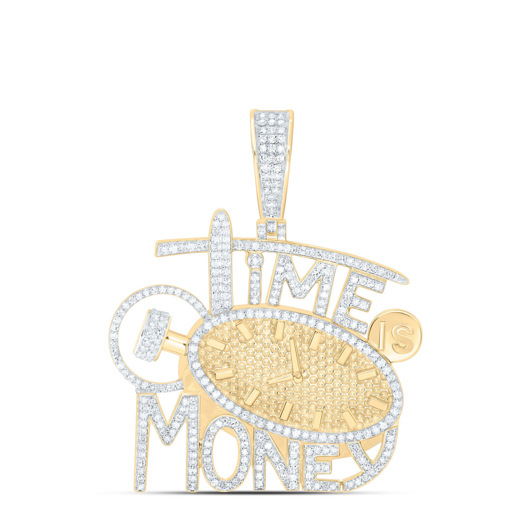 1CTW-NAT DIA NK TIME IS MONEY MENS CHARM Daisy Joyeria