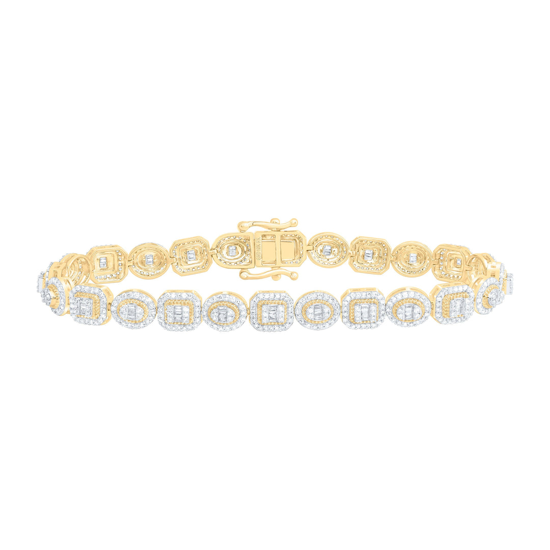 2 1/3CTW-NAT DIA NK FASHION EMERALD AND OVAL BRACELET (7 INCH) Daisy Joyeria