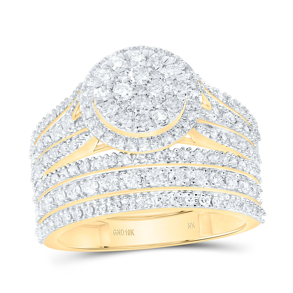 1 7/8CTW-NAT DIA NK FASHION ROUND TRIO SET Daisy Joyeria