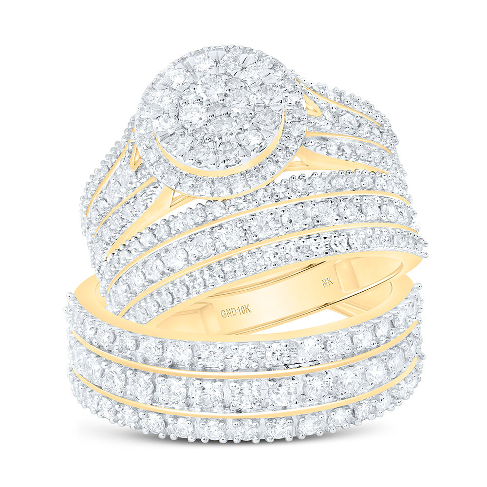 1 7/8CTW-NAT DIA NK FASHION ROUND TRIO SET Daisy Joyeria