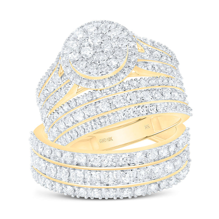 1 7/8CTW-NAT DIA NK FASHION ROUND TRIO SET Daisy Joyeria