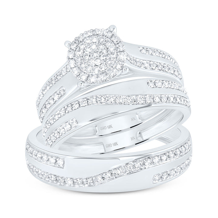 1/2CTW-NAT DIA NK FASHION ROUND TRIO SET Daisy Joyeria