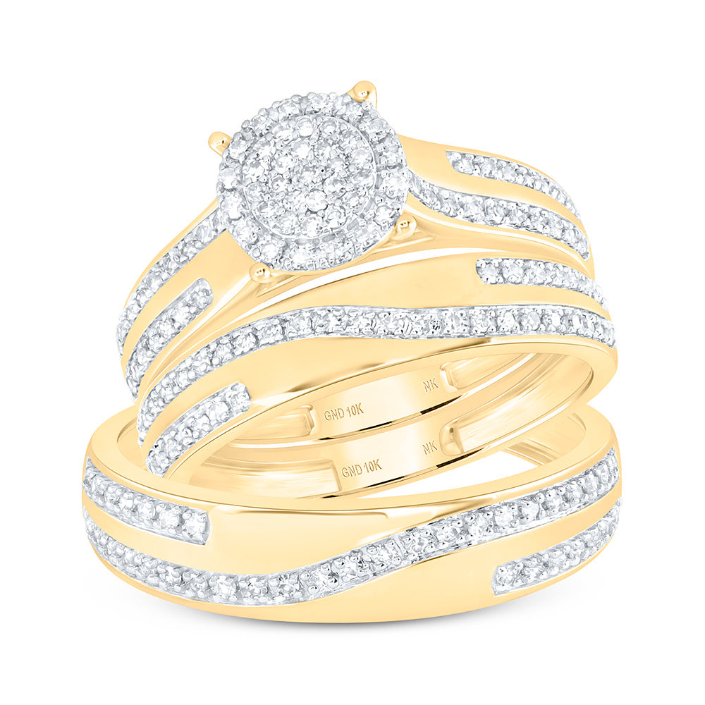 1/2CTW-NAT DIA NK FASHION ROUND TRIO SET Daisy Joyeria