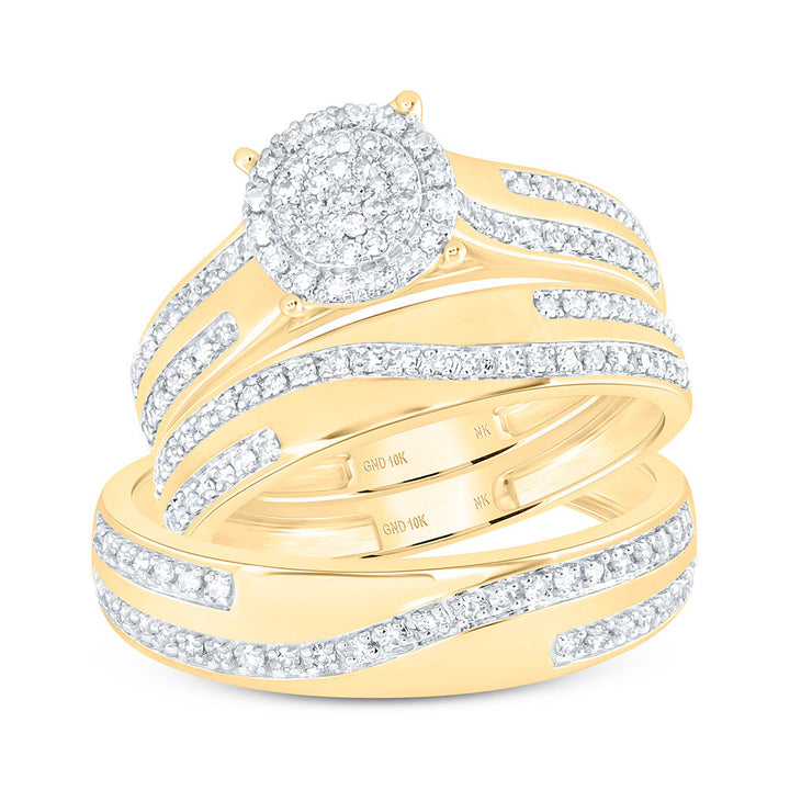 1/2CTW-NAT DIA NK FASHION ROUND TRIO SET Daisy Joyeria