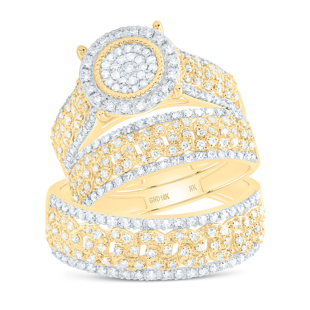 7/8CTW-NAT DIA NK FASHION ROUND TRIO SET Daisy Joyeria