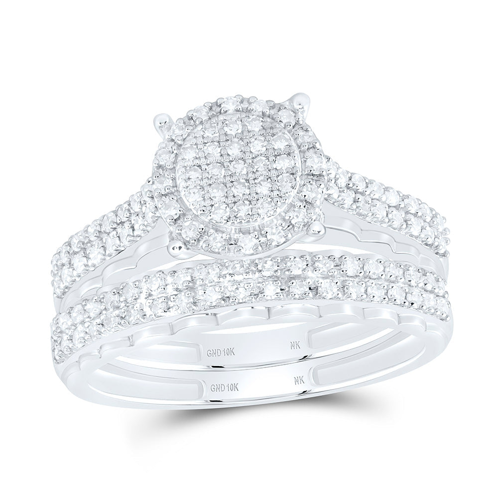 5/8CTW-NAT DIA NK FASHION ROUND TRIO SET Daisy Joyeria