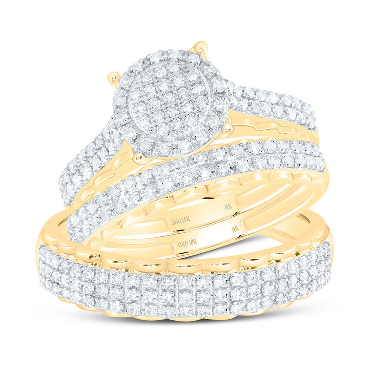 5/8CTW-NAT DIA NK FASHION ROUND TRIO SET Daisy Joyeria