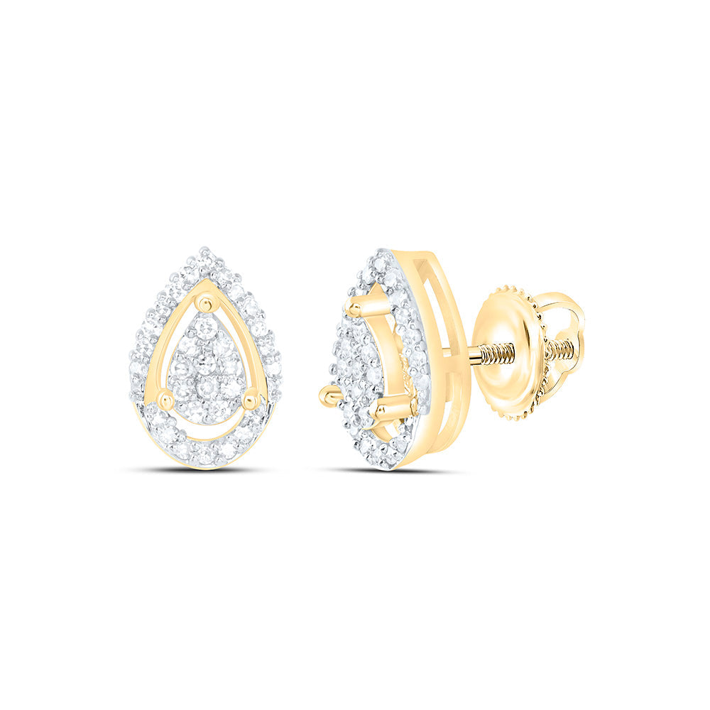 1/5CTW-NAT DIA NK FASHION PEAR EARRING Daisy Joyeria