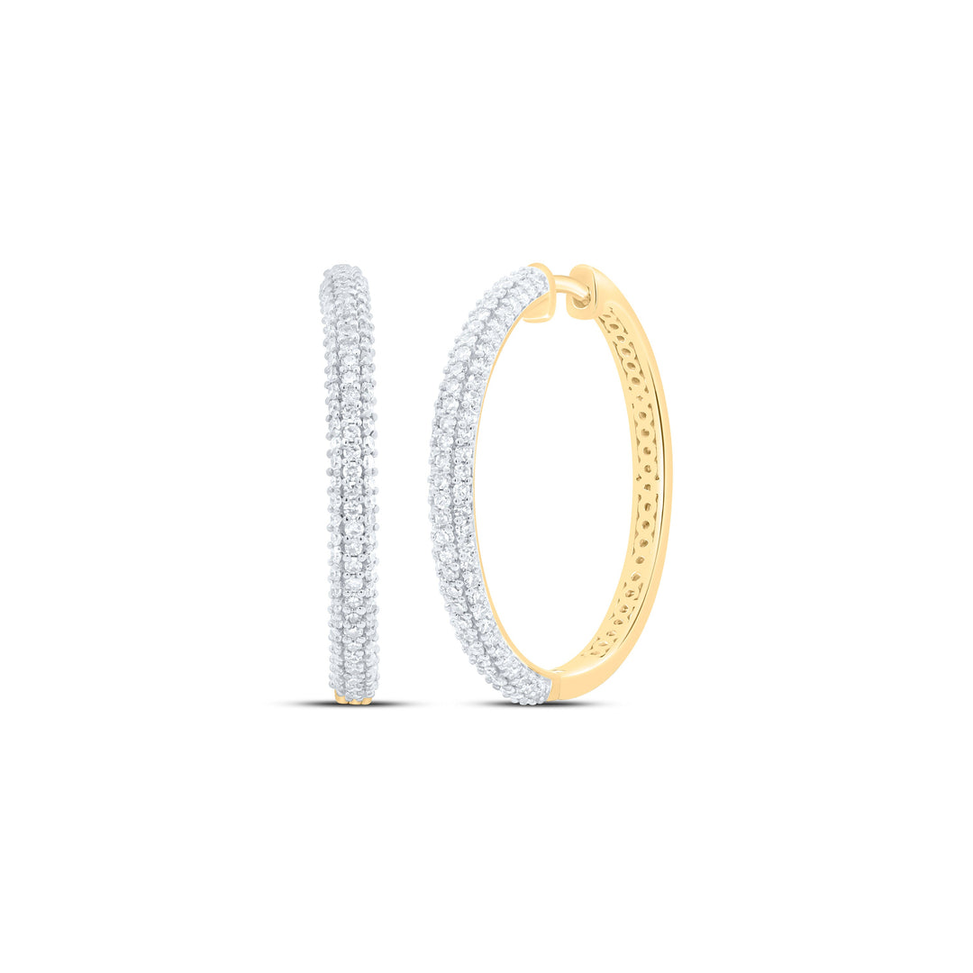 1CTW-NAT DIA NK FASHION HOOP EARRING Daisy Joyeria