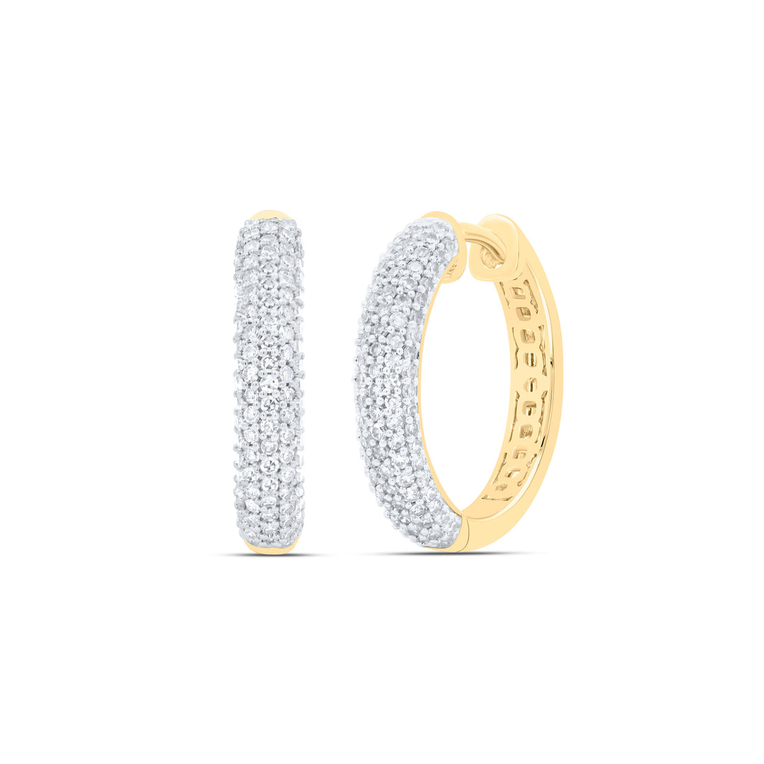 3/4CTW-NAT DIA NK FASHION HOOP EARRING Daisy Joyeria