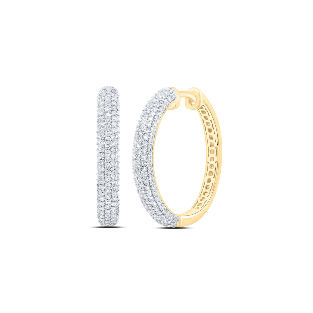 1CTW-NAT DIA NK FASHION HOOP EARRING Daisy Joyeria