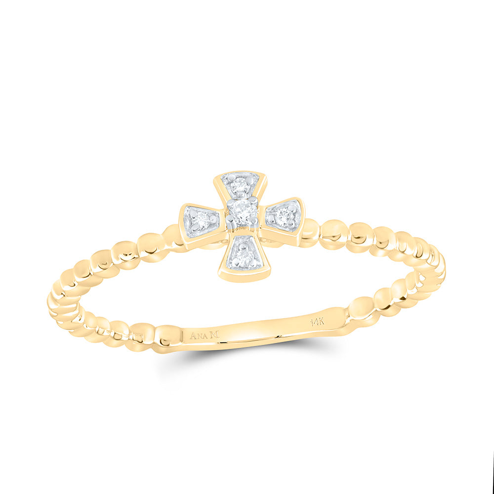 0.02CTW-NAT DIA ANA M FASHION BAROQUE CROSS RING Daisy Joyeria