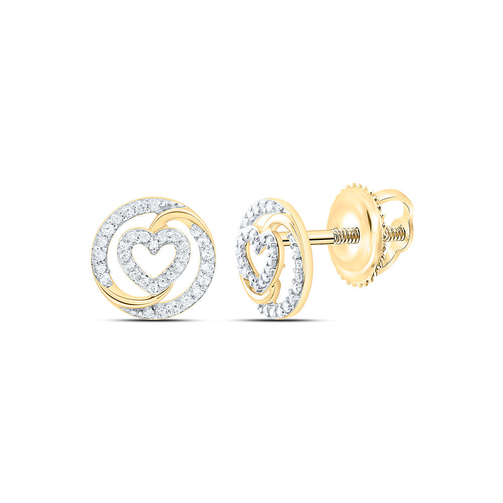 1/4CTW-NAT DIA CN FASHION ROUND HEART EARRING Daisy Joyeria