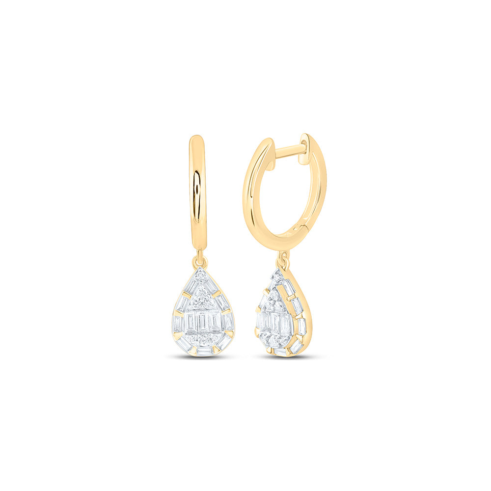 1/2CTW-NAT DIA CN FASHION PEAR DANGLING EARRING Daisy Joyeria