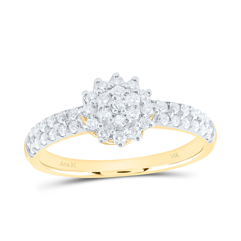 1/2CTW-NAT DIA ANA M FASHION FLOWER RING Daisy Joyeria