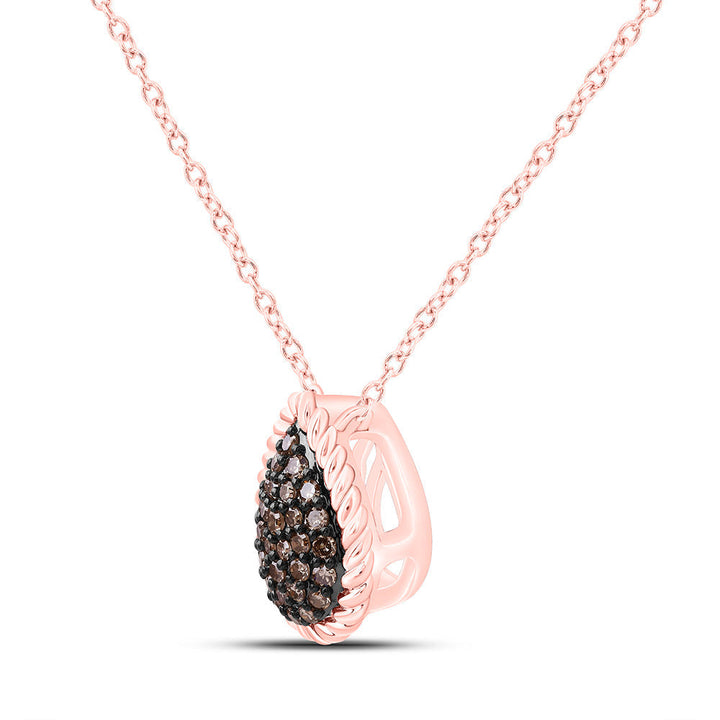 1/5CTW-NAT DIA FASHION COGNAC NATURAL PEAR NECKLACE (18 INCH) Daisy Joyeria