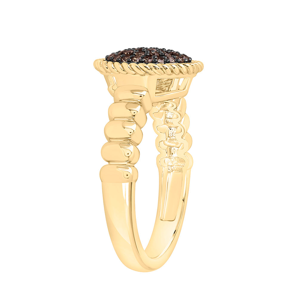 1/4CTW-NAT DIA FASHION COGNAC NATURAL ROUND RING Daisy Joyeria