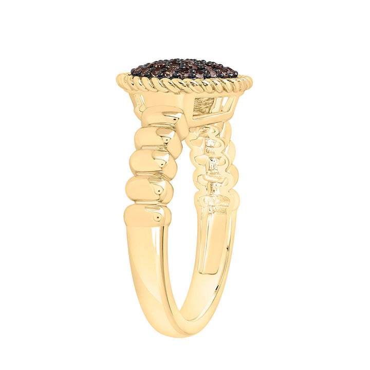 1/4CTW-NAT DIA FASHION COGNAC NATURAL ROUND RING Daisy Joyeria
