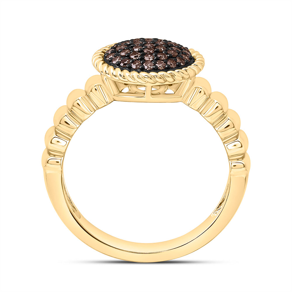 1/4CTW-NAT DIA FASHION COGNAC NATURAL ROUND RING Daisy Joyeria