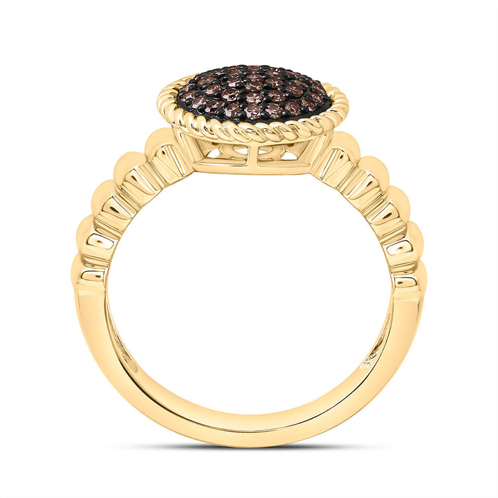 1/4CTW-NAT DIA FASHION COGNAC NATURAL ROUND RING Daisy Joyeria