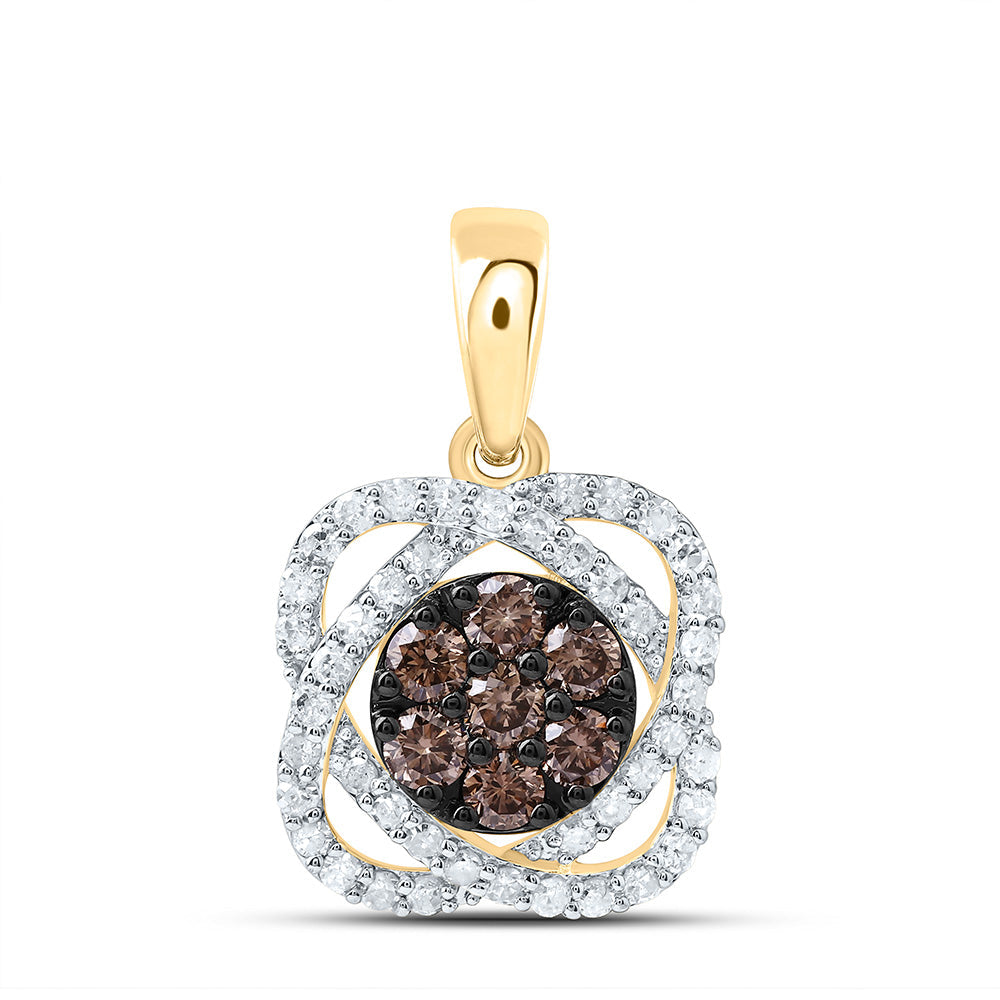 1/2CTW-NAT DIA P1 GIFT COGNAC NATURAL FLOWER PENDANT Daisy Joyeria