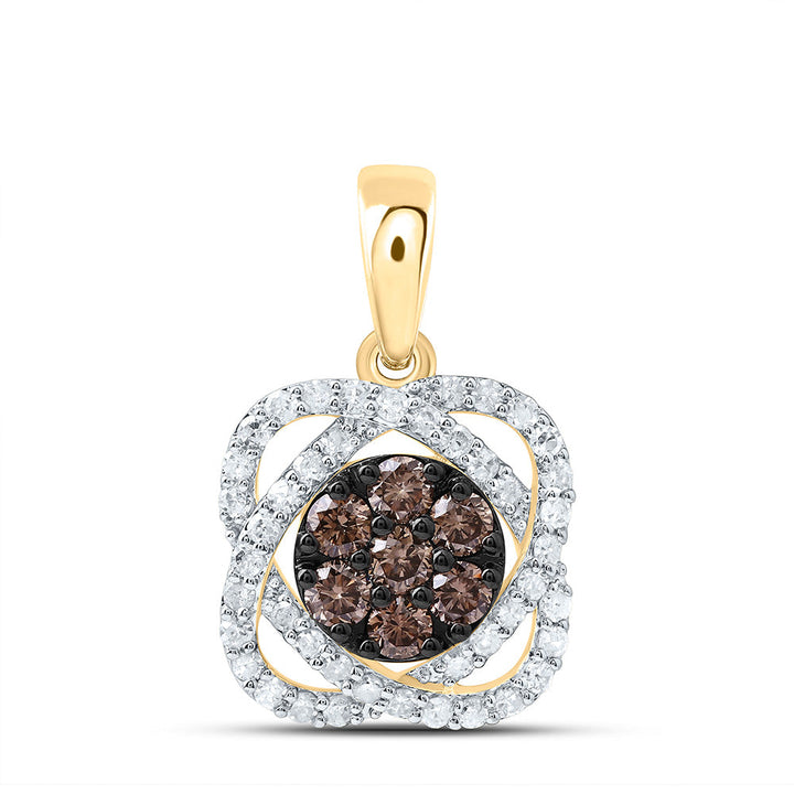 1/2CTW-NAT DIA P1 GIFT COGNAC NATURAL FLOWER PENDANT Daisy Joyeria