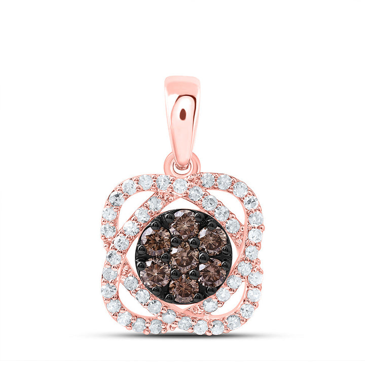 1/2CTW-NAT DIA P1 GIFT COGNAC NATURAL FLOWER PENDANT Daisy Joyeria