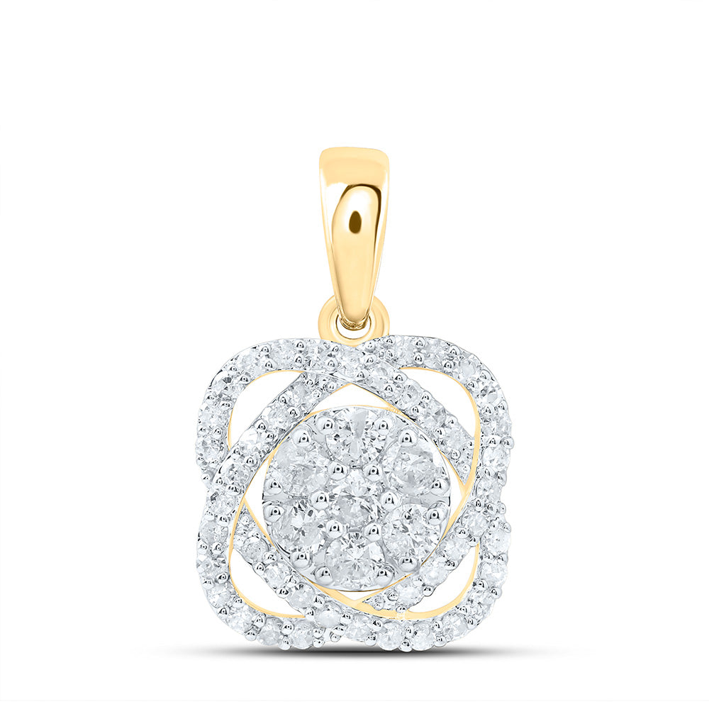 1/2CTW-NAT DIA P1 GIFT FLOWER PENDANT Daisy Joyeria