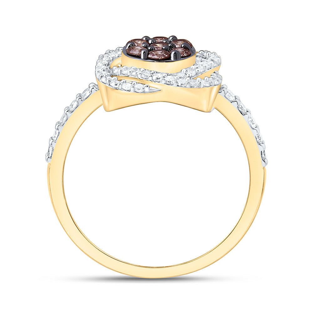 5/8CTW-NAT DIA P1 GIFT COGNAC NATURAL FLOWER RING Daisy Joyeria