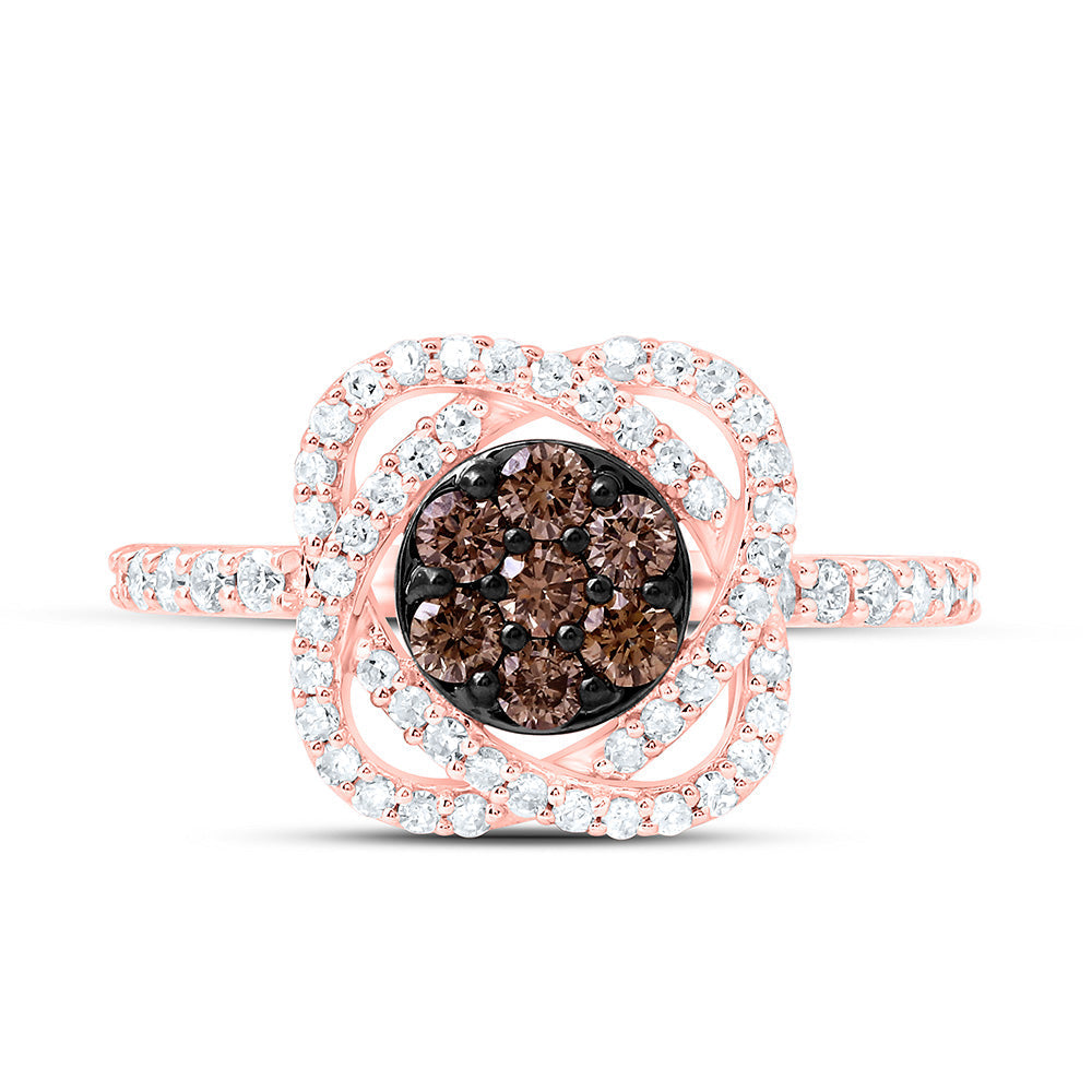 5/8CTW-NAT DIA P1 GIFT COGNAC NATURAL FLOWER RING Daisy Joyeria
