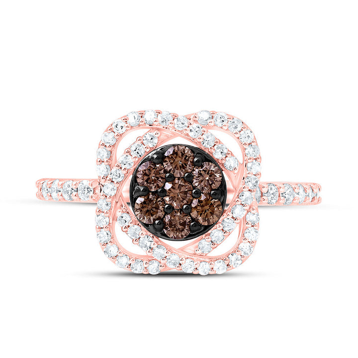 5/8CTW-NAT DIA P1 GIFT COGNAC NATURAL FLOWER RING Daisy Joyeria