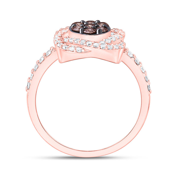 5/8CTW-NAT DIA P1 GIFT COGNAC NATURAL FLOWER RING Daisy Joyeria