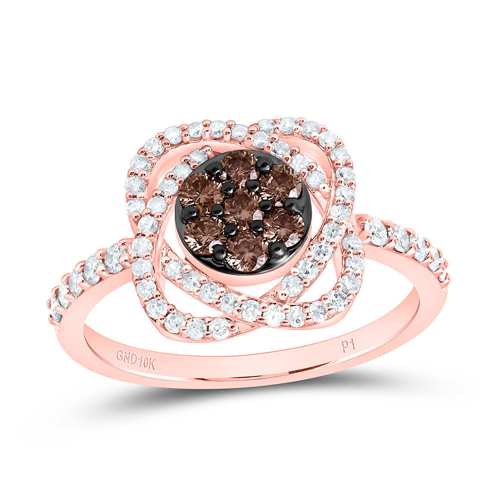 5/8CTW-NAT DIA P1 GIFT COGNAC NATURAL FLOWER RING Daisy Joyeria