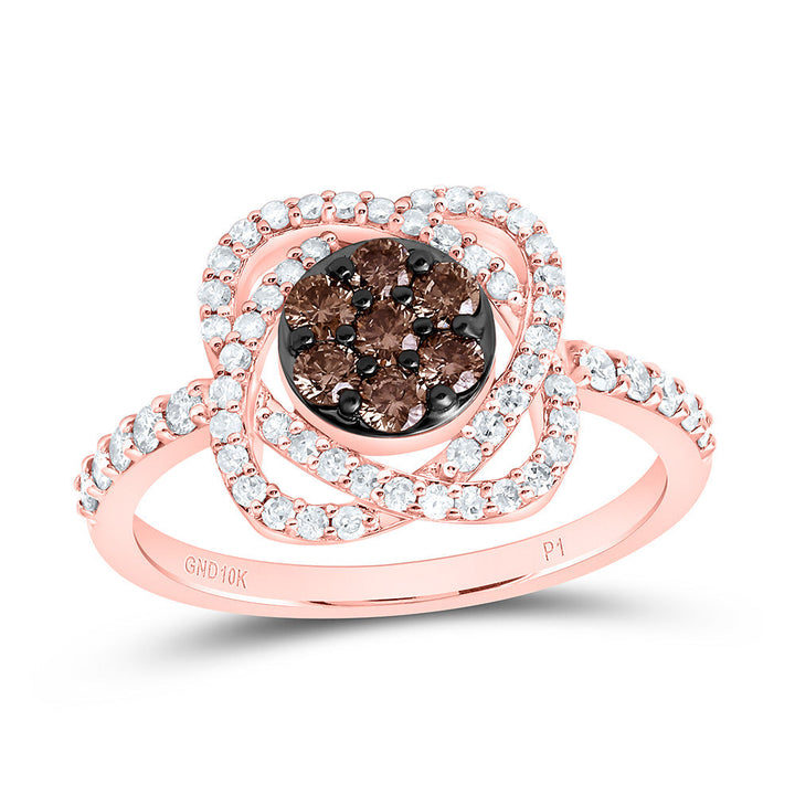 5/8CTW-NAT DIA P1 GIFT COGNAC NATURAL FLOWER RING Daisy Joyeria