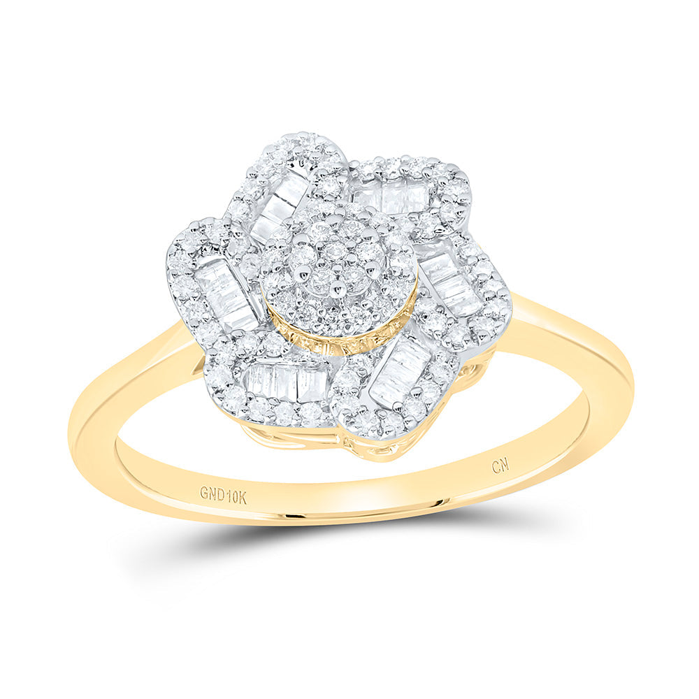 1/3CTW-NAT DIA CN FASHION FLOWER RING Daisy Joyeria