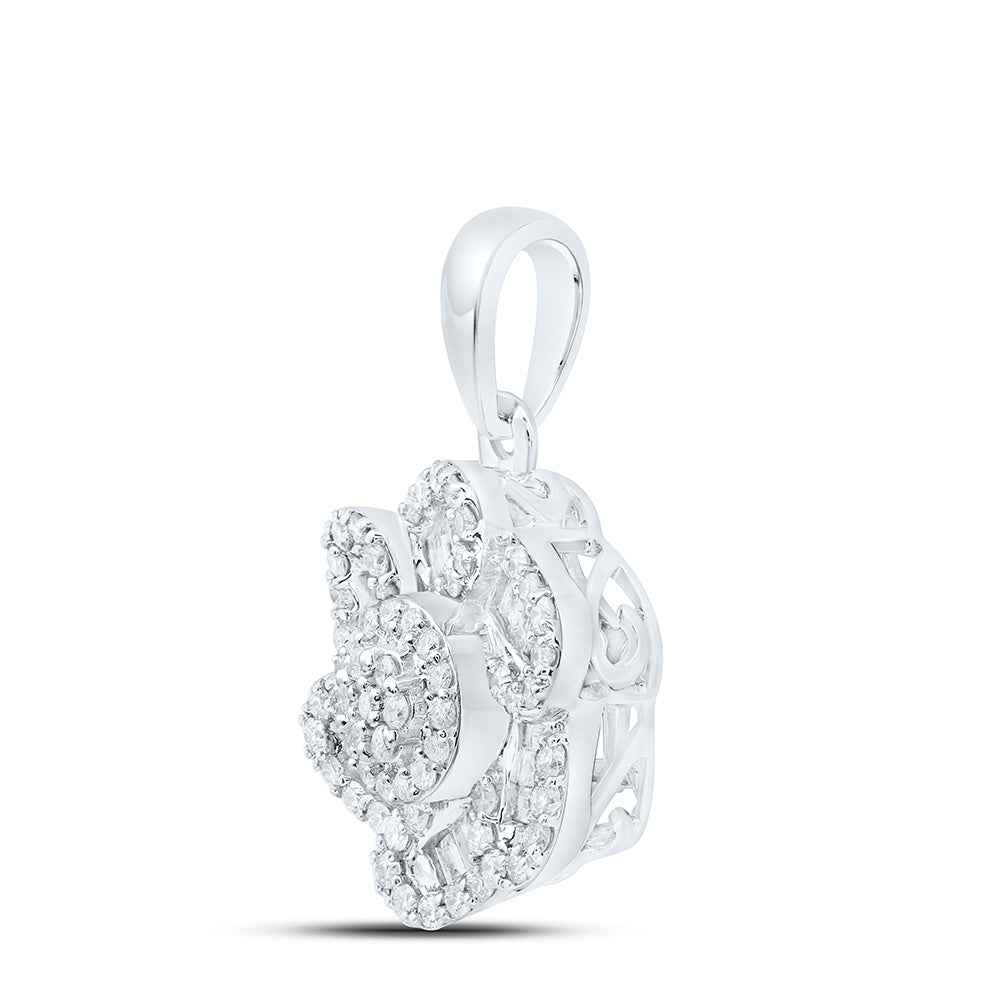 3/8CTW-NAT DIA CN FASHION FLOWER PENDANT Daisy Joyeria