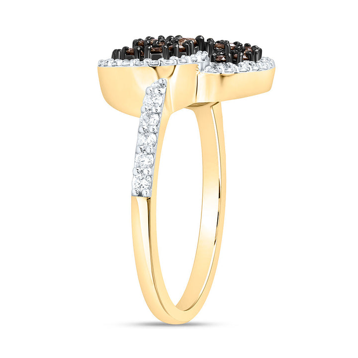1/2CTW-NAT DIA CN COGNAC NATURAL TRINITY ROUND RING Daisy Joyeria