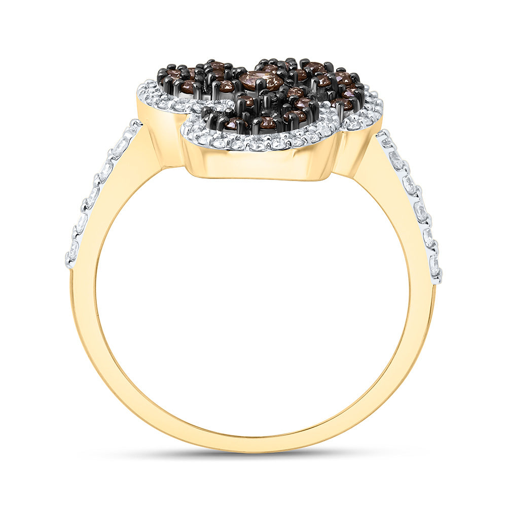 1/2CTW-NAT DIA CN COGNAC NATURAL TRINITY ROUND RING Daisy Joyeria