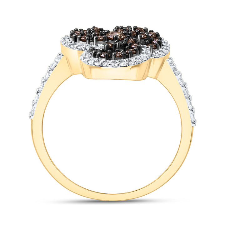 1/2CTW-NAT DIA CN COGNAC NATURAL TRINITY ROUND RING Daisy Joyeria