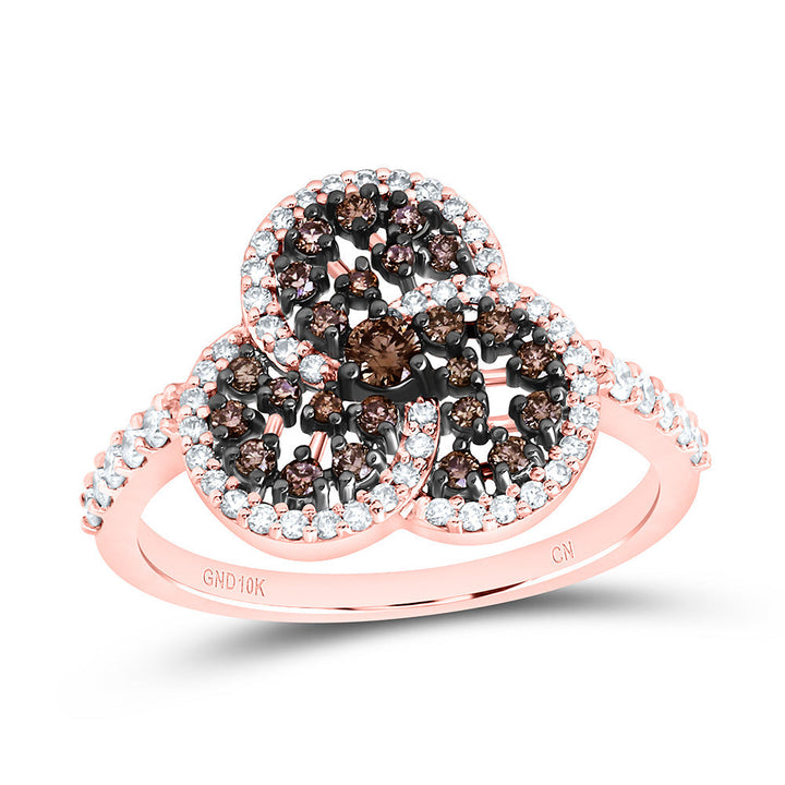 1/2CTW-NAT DIA CN COGNAC NATURAL TRINITY ROUND RING Daisy Joyeria