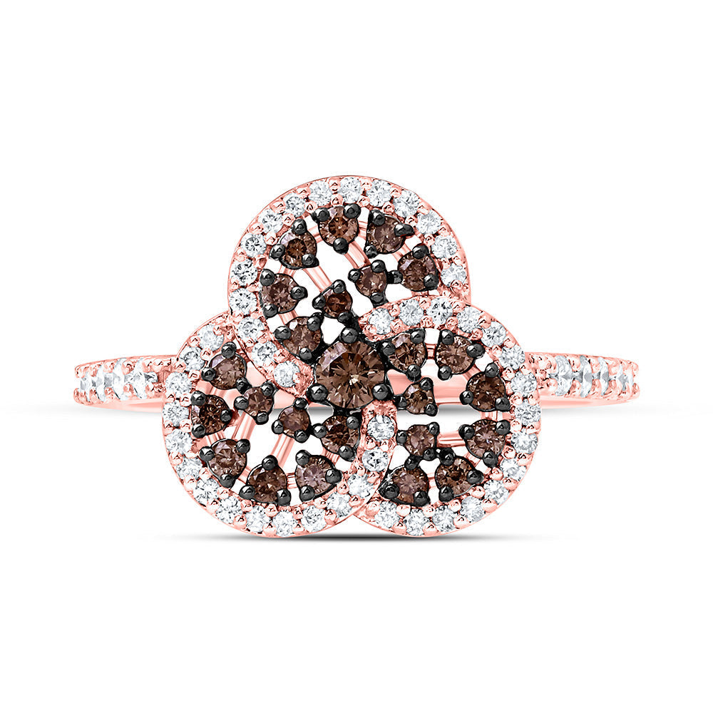 1/2CTW-NAT DIA CN COGNAC NATURAL TRINITY ROUND RING Daisy Joyeria