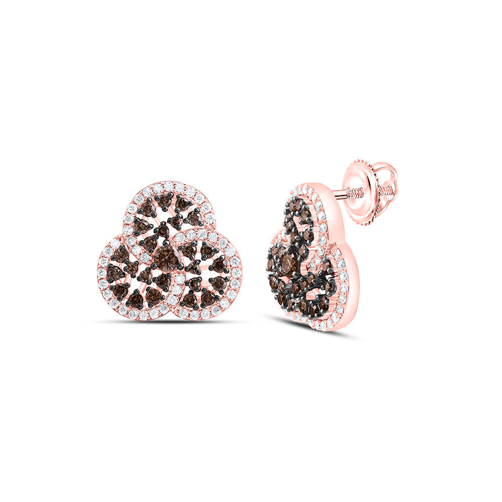 7/8CTW-NAT DIA CN COGNAC NATURAL TRINITY EARRING Daisy Joyeria
