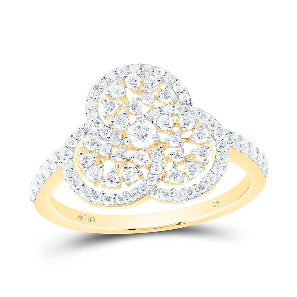 1/2CTW-NAT DIA CN FASHION TRINITY ROUND RING Daisy Joyeria