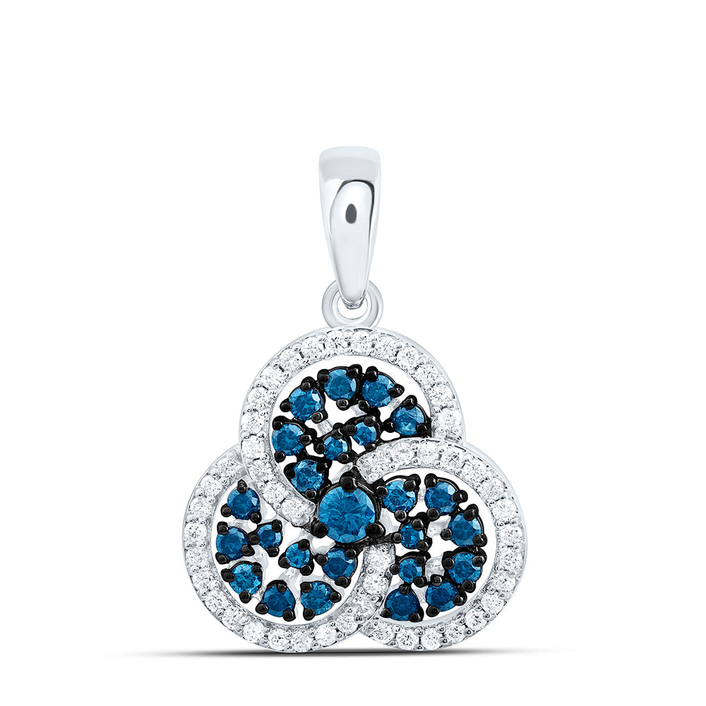 5/8CTW-NAT DIA CN BLUE DIAMOND TRINITY PENDANT Daisy Joyeria