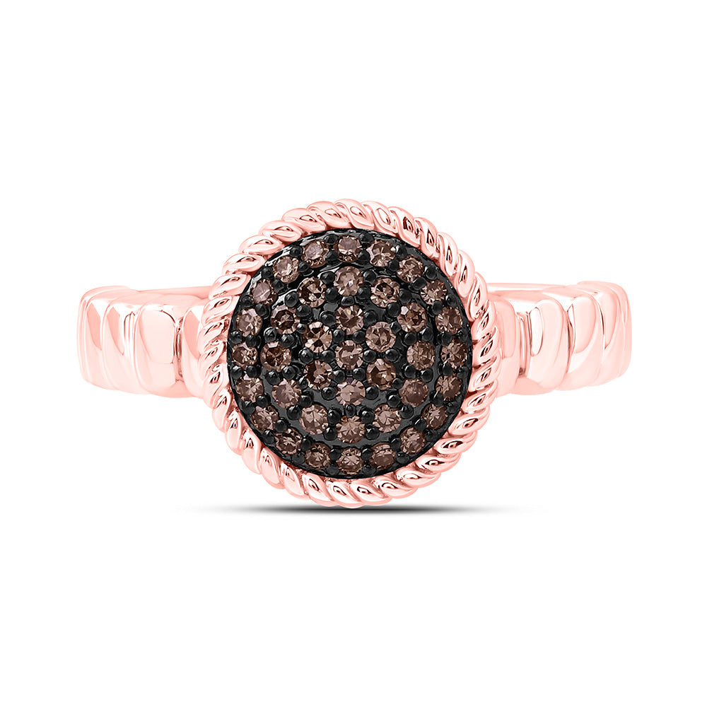 1/4CTW-NAT DIA FASHION COGNAC NATURAL ROUND RING Daisy Joyeria