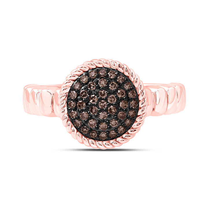 1/4CTW-NAT DIA FASHION COGNAC NATURAL ROUND RING Daisy Joyeria