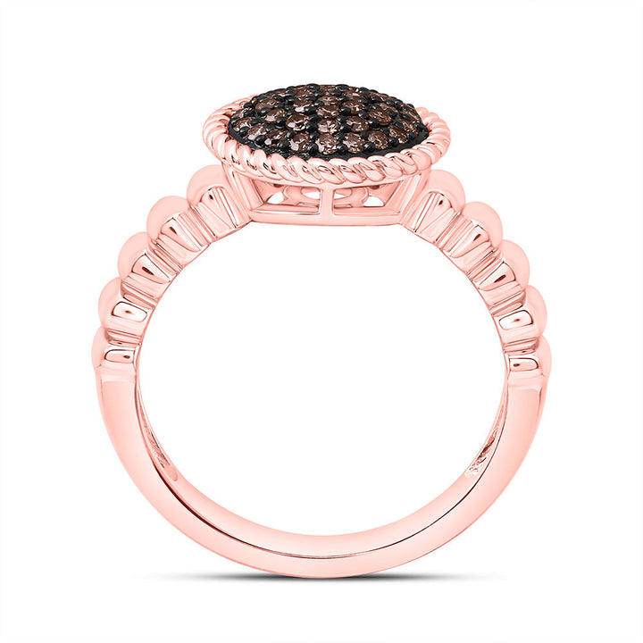 1/4CTW-NAT DIA FASHION COGNAC NATURAL ROUND RING Daisy Joyeria