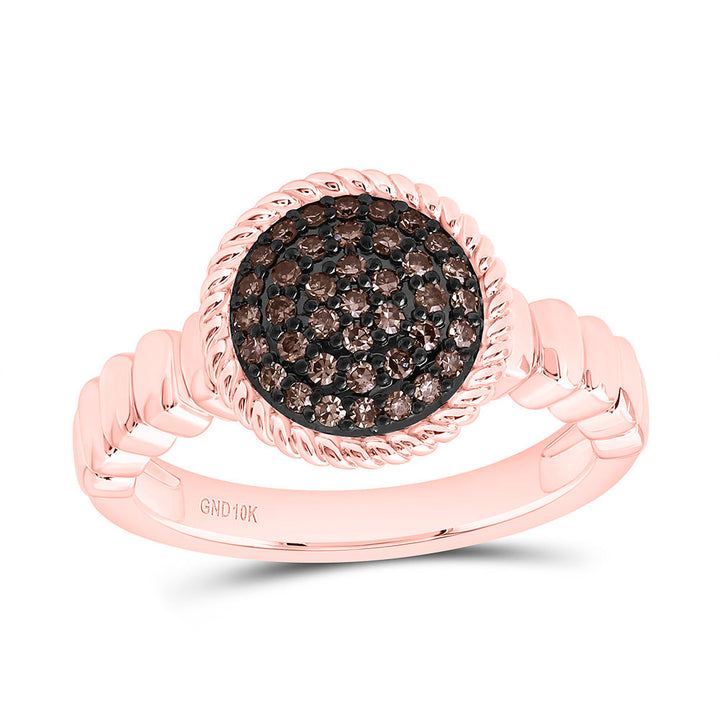 1/4CTW-NAT DIA FASHION COGNAC NATURAL ROUND RING Daisy Joyeria