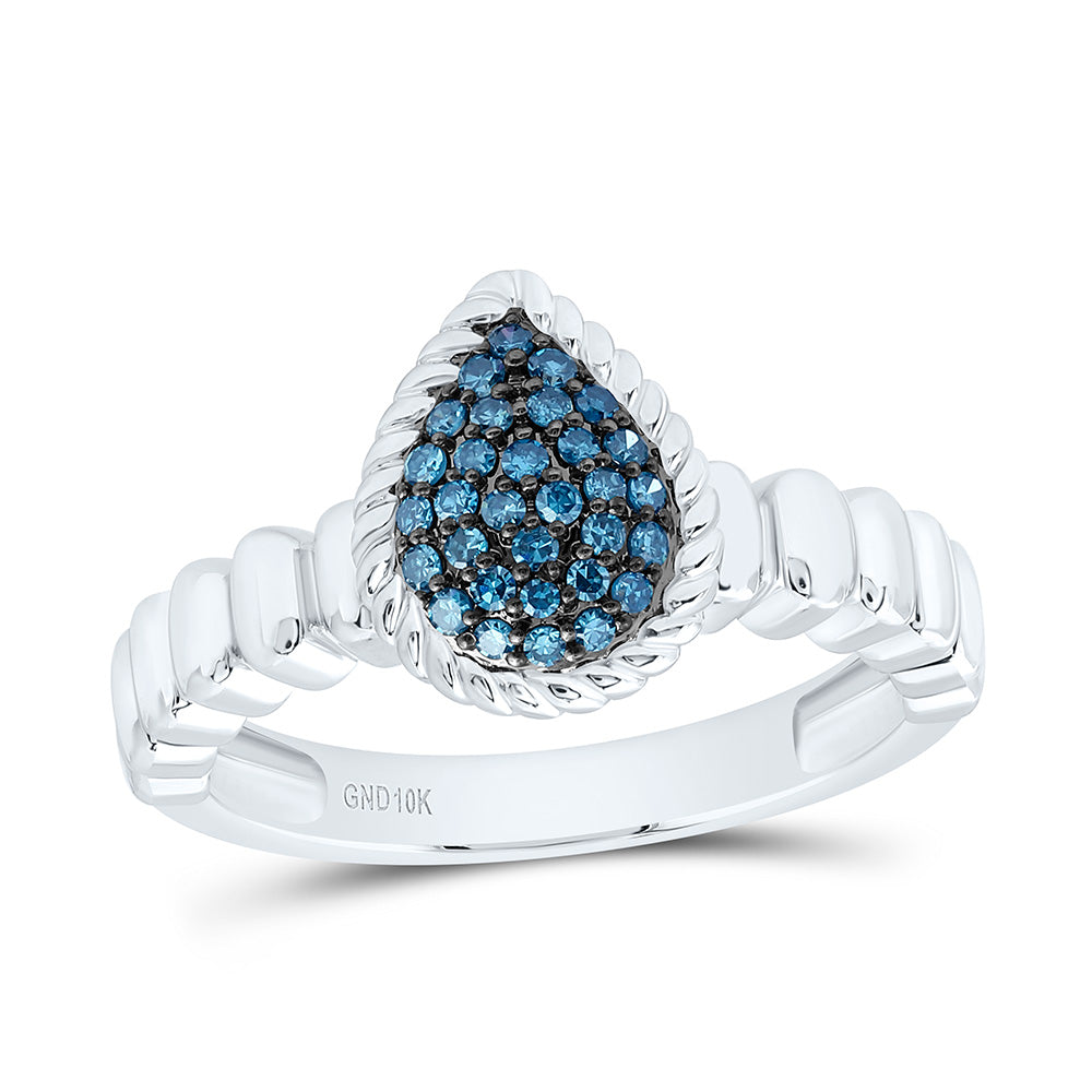 1/5CTW-NAT DIA BLUE DIAMOND PEAR RING Daisy Joyeria